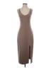Mia Joy Solid Brown Casual Dress Size S - photo 1