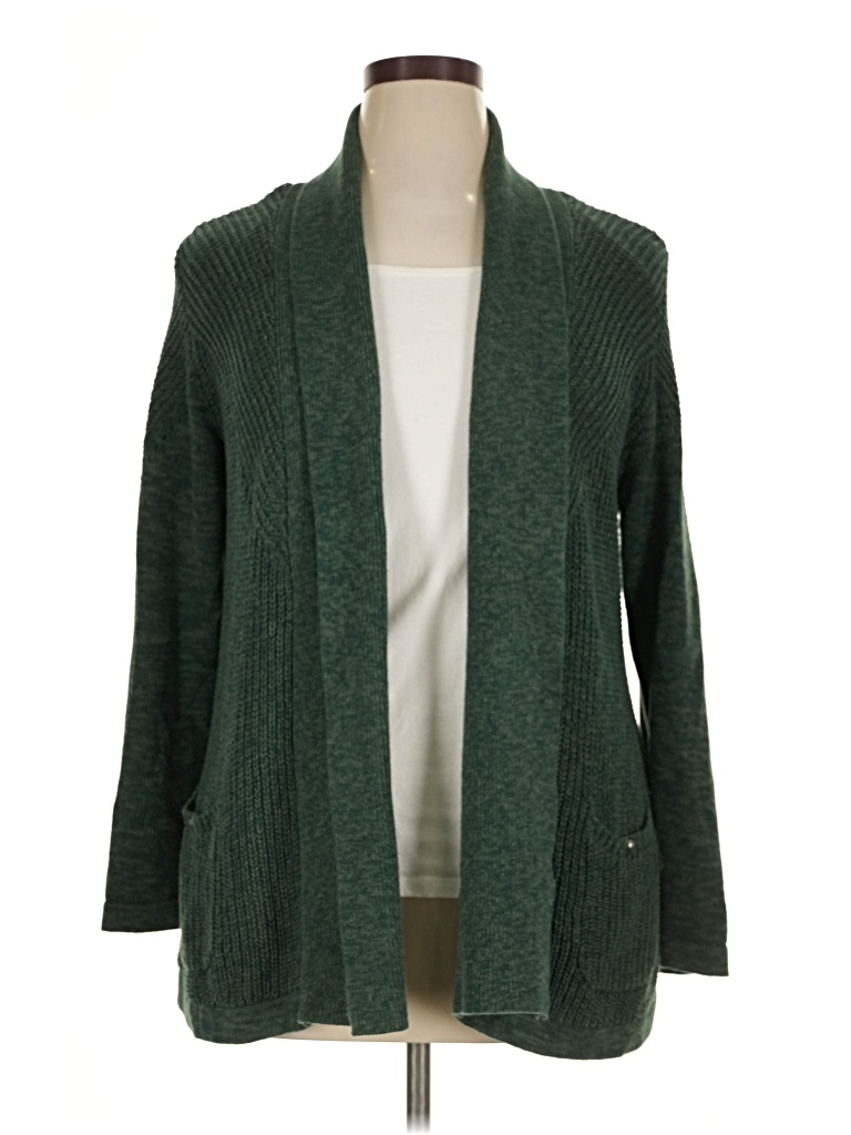 Pre-owned Christopher & Banks Cardigan Sweater In Green