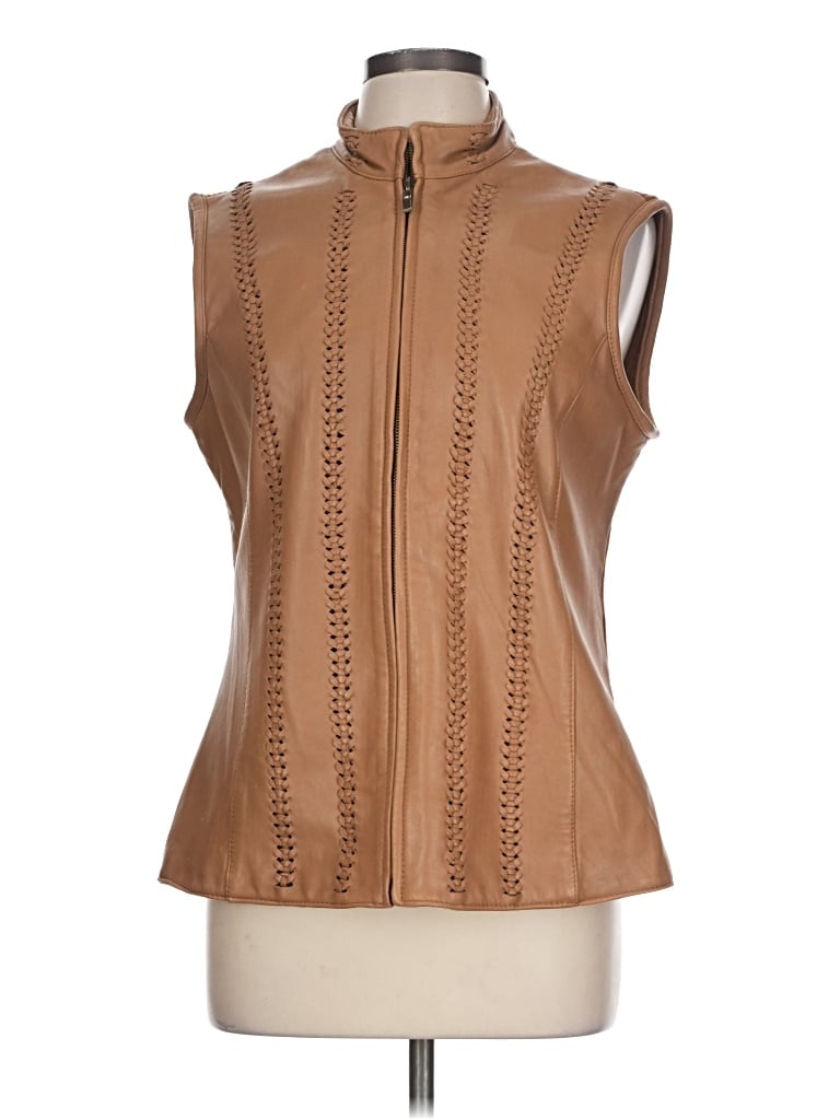Pre-owned Peck & Peck Vest In Tan