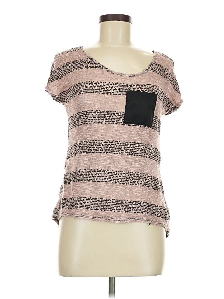 Pre-owned Lavish Short Sleeve Top Pink Scoop Neck Tops