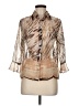 Nicola 100% Polyester Animal Print Tan 3/4 Sleeve Blouse Size M - photo 1