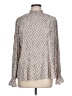 Adrianna Papell 100% Polyester Silver Long Sleeve Blouse Size L - photo 1