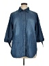 Lane Bryant Blue 3/4 Sleeve Button-Down Shirt Size 14 - 16 Plus - photo 1