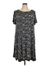 Connected Apparel 100% Polyester Print Gray Casual Dress Size 24W - photo 1