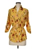 Mileage 100% Polyester Floral Yellow 3/4 Sleeve Blouse Size M - photo 1