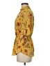 Mileage 100% Polyester Floral Yellow 3/4 Sleeve Blouse Size M - photo 5