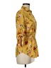 Mileage 100% Polyester Floral Yellow 3/4 Sleeve Blouse Size M - photo 4