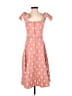 H&M 100% Polyester Hearts Pink Blue Casual Dress Size 2 - photo 2