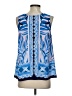 Lilly Pulitzer 100% Polyester Blue Sleeveless Blouse Size S - photo 2