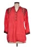 3J Workshop 100% Polyester Red 3/4 Sleeve Blouse Size L - photo 1