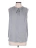 Ann Taylor LOFT 100% Polyester Gray Sleeveless Blouse Size L - photo 1