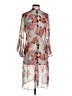 Diane von Furstenberg 100% Silk Silver Kimono Size 4 - photo 1