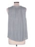 Ann Taylor LOFT 100% Polyester Gray Sleeveless Blouse Size L - photo 2