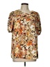 Hayden 100% Polyester Gold Short Sleeve Blouse Size L - photo 1