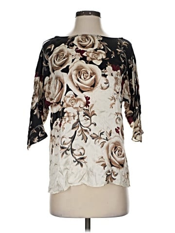 White House Black Market 3/4 Sleeve Silk Top (view 1)