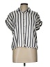Assorted Brands Stripes Gray Short Sleeve Blouse Size L - photo 1