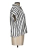 Assorted Brands Stripes Gray Short Sleeve Blouse Size L - photo 4