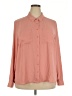 Lark & Ro 100% Polyester Solid Pink Long Sleeve Blouse Size XXL - photo 1