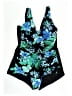 Gabar 100% Polyurethane Floral Blue Swimsuit Top Size 20 - photo 1