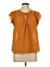 Old Navy 100% Polyester Orange Short Sleeve Blouse Size L - photo 1