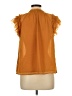 Old Navy 100% Polyester Orange Short Sleeve Blouse Size L - photo 2