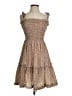 Unbranded 100% Polyester Polka Dots Brown Ivory Casual Dress Size S - photo 1