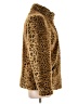 White Stag Animal Print Brown Faux Fur Jacket Size L - photo 4