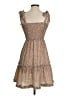 Unbranded 100% Polyester Polka Dots Brown Ivory Casual Dress Size S - photo 2