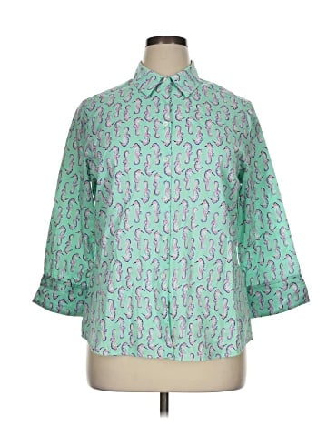 Foxcroft 3/4 Sleeve Button-Down Shirt (view 1)