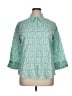 Foxcroft 100% Cotton Paisley Green 3/4 Sleeve Button-Down Shirt Size 16 - photo 1
