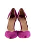Leith 100% Leather Color Block Purple Heels Size 9 - photo 2