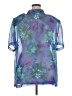 Studio C 100% Polyester Tropical Blue Short Sleeve Blouse Size 18 - photo 2
