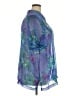 Studio C 100% Polyester Tropical Blue Short Sleeve Blouse Size 18 - photo 4