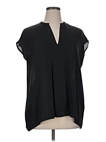 Vince. Short Sleeve Silk Top (view 1)