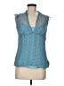 Ann Taylor LOFT 100% Polyester Blue Sleeveless Blouse Size 8 - photo 1