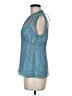 Ann Taylor LOFT 100% Polyester Blue Sleeveless Blouse Size 8 - photo 5