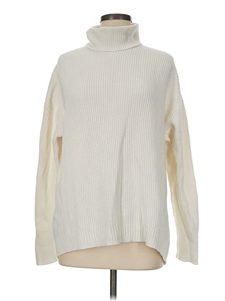 Pre-owned Jcrew Turtleneck Sweater In Ivory
