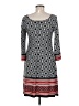 AB Studio Print Gray Black Casual Dress Size M - photo 2
