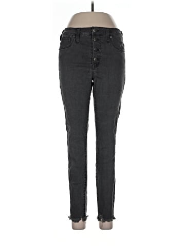 Madewell 9" Mid-Rise Skinny Jeans in Berkeley Black: Button-Through Edition (view 1)