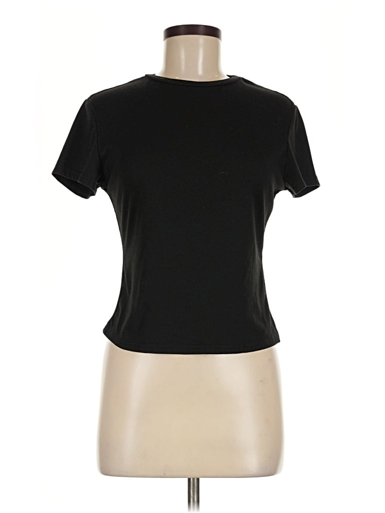 Pre-owned Shein Short Sleeve T-shirt In Black