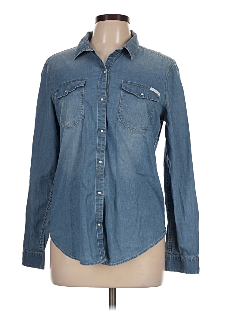 Pre-owned Calvin Klein Jeans Est.1978 Calvin Klein Jeans Long Sleeve Button Down Shirt In Blue