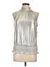 Essentials by Milano Metallic Silver Sleeveless Blouse Size L - photo 1