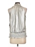 Essentials by Milano Metallic Silver Sleeveless Blouse Size L - photo 2