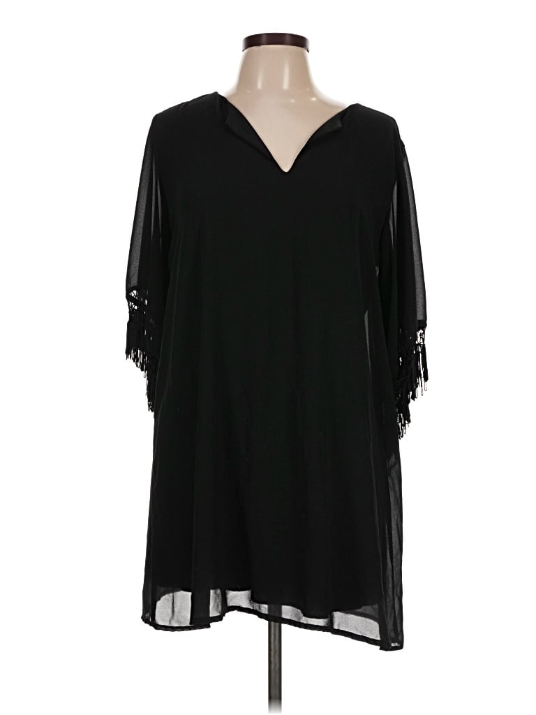 Pre-owned Tyche 3/4 Sleeve Blouse In Black