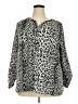 Croft & Barrow Animal Print Silver 3/4 Sleeve Blouse Size 2X - photo 1