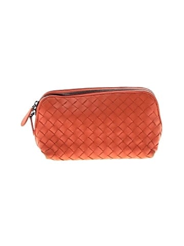 Bottega Veneta Orange Intrecciato Leather Cosmetic Case (view 1)