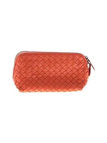 Bottega Veneta Orange Intrecciato Leather Cosmetic Case (view 2)
