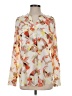 Calvin Klein 100% Polyester Print Orange Long Sleeve Blouse Size S (estimated) - photo 1