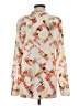 Calvin Klein 100% Polyester Print Orange Long Sleeve Blouse Size S (estimated) - photo 2