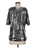 Boston Proper 100% Polyester Silver Short Sleeve Top Size S - photo 2